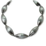 109748, WESTERN CHUNKY SILVER OVAL BEAD NECKLACE
