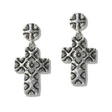 109752, WESTERN TEXTURED CROSS DANGLE EARRING