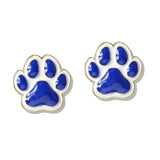 109756, GAME DAY ENAMEL PAW PRINT STUD EARRING
