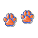 109756, GAME DAY ENAMEL PAW PRINT STUD EARRING