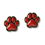 109756, GAME DAY ENAMEL PAW PRINT STUD EARRING