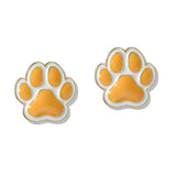 109756, GAME DAY ENAMEL PAW PRINT STUD EARRING