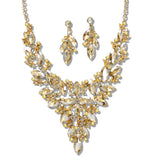 109757, FLORAL RHINESTONE EVENING NECKLACE SET