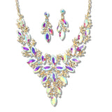 109757, FLORAL RHINESTONE EVENING NECKLACE SET