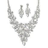 109757, FLORAL RHINESTONE EVENING NECKLACE SET