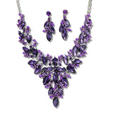 109757, FLORAL RHINESTONE EVENING NECKLACE SET