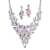 109757, FLORAL RHINESTONE EVENING NECKLACE SET