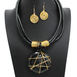 109759, WIRED ACCENT ROUND CELLULOID ACEATE NECKLACE