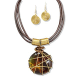 109759, WIRED ACCENT ROUND CELLULOID ACEATE NECKLACE