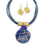 109759, WIRED ACCENT ROUND CELLULOID ACEATE NECKLACE