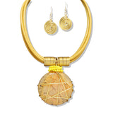 109759, WIRED ACCENT ROUND CELLULOID ACEATE NECKLACE