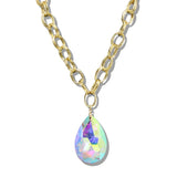109767, TEARDROP CRYSTAL PENDANT CHAIN NECKLACE