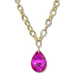 109767, TEARDROP CRYSTAL PENDANT CHAIN NECKLACE