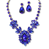 109768, GLAM TEARDROP RHINESTONE EVENING NECKLACE SET