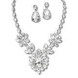109768, GLAM TEARDROP RHINESTONE EVENING NECKLACE SET