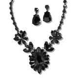 109768, GLAM TEARDROP RHINESTONE EVENING NECKLACE SET