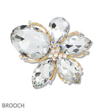 109769, FLORAL RHINESTONE BROOCH PIN