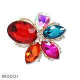 109769, FLORAL RHINESTONE BROOCH PIN