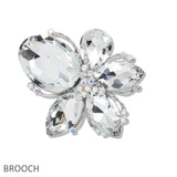 109769, FLORAL RHINESTONE BROOCH PIN