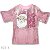109775, CHRISTMAS HO HO HO SANTA SPARKLE SEQUIN T-SHIRT