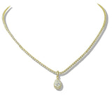 109776, DAINTY TEARDROP CUBIC ZIRCONIA TENNIS NECKLACE