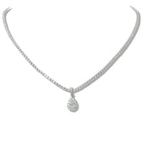109776, DAINTY TEARDROP CUBIC ZIRCONIA TENNIS NECKLACE