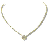 109777, DAINTY CLOVER CUBIC ZIRCONIA TENNIS NECKLACE