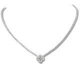 109777, DAINTY CLOVER CUBIC ZIRCONIA TENNIS NECKLACE