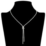 109779, DAINTY X ACCENT CUBIC ZIRCONIA TENNIS NECKLACE