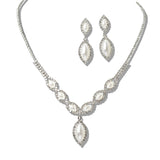 109781, MARQUISE PEARL ACCENT CRYSTAL RHINESTONE NECKLACE
