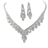 109782, TEARDROP ACCENT CRYSTAL RHINESTONE NECKLACE