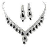 109782, TEARDROP ACCENT CRYSTAL RHINESTONE NECKLACE