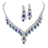 109782, TEARDROP ACCENT CRYSTAL RHINESTONE NECKLACE