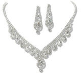 109782, TEARDROP ACCENT CRYSTAL RHINESTONE NECKLACE