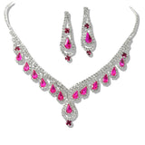 109782, TEARDROP ACCENT CRYSTAL RHINESTONE NECKLACE