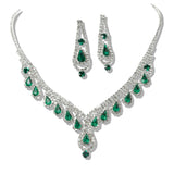 109782, TEARDROP ACCENT CRYSTAL RHINESTONE NECKLACE