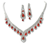 109782, TEARDROP ACCENT CRYSTAL RHINESTONE NECKLACE