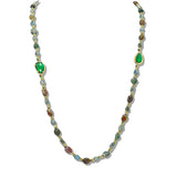 109789, SEMI PRECIOUS NATURAL STONE BEADED LONG NECKLACE