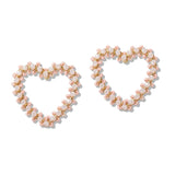 109800, CUTOUT BEADED HEART POST EARRING