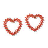109800, CUTOUT BEADED HEART POST EARRING