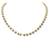 109803, GOLD DIPPED BRASS PUFFY HEART STATION NECKLACE