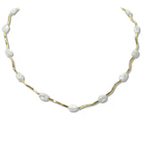 109804, FRESHWATER PEARL ACCENT WAVY CURVED NECKLACE