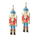 109808, CHRISTMAS ENAMEL NUTCRACKER SOLDIER DANGLE EARRING
