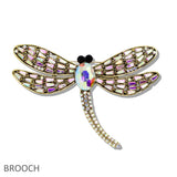 109809, DRAGONFLY RHINESTONE BROOCH PIN