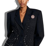 Sorority Sunburst Rhinestone Brooch PIN