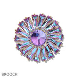 109810, SUNBURST RHINESTONE BROOCH PIN