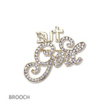 109811, BUT GOLD PAVE RHINESTONE BROOCH PIN