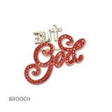 109811, BUT GOLD PAVE RHINESTONE BROOCH PIN