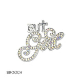 109811, BUT GOLD PAVE RHINESTONE BROOCH PIN