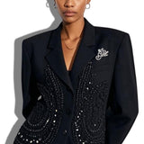 BUT Gold Pave Rhinestone Brooch PIN - view 3